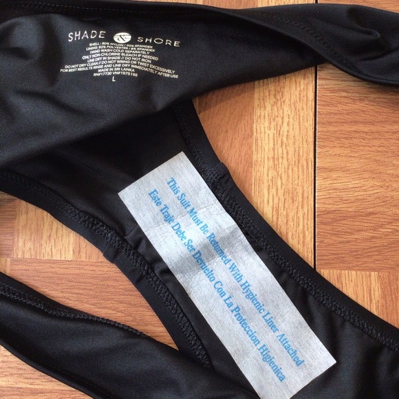 Shade & Shore Black High Leg Cheeky Bikini Bottoms - Picture 6 of 7